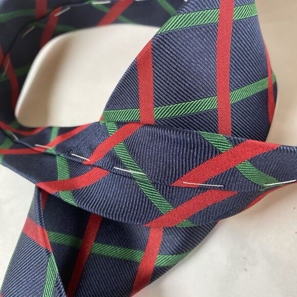 Robert Jensen Red Blue Green Silk Neck Tie Made In Italy Hand Sewn Diamond - Picture 8 of 8